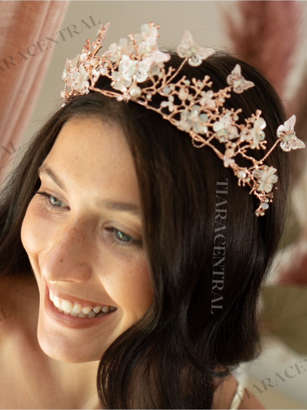 Butterfly tiara Floral Crystal Tiara - Women Accessories